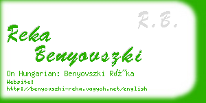 reka benyovszki business card